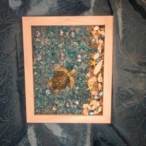 Resin Glass Turtle Picture Frame